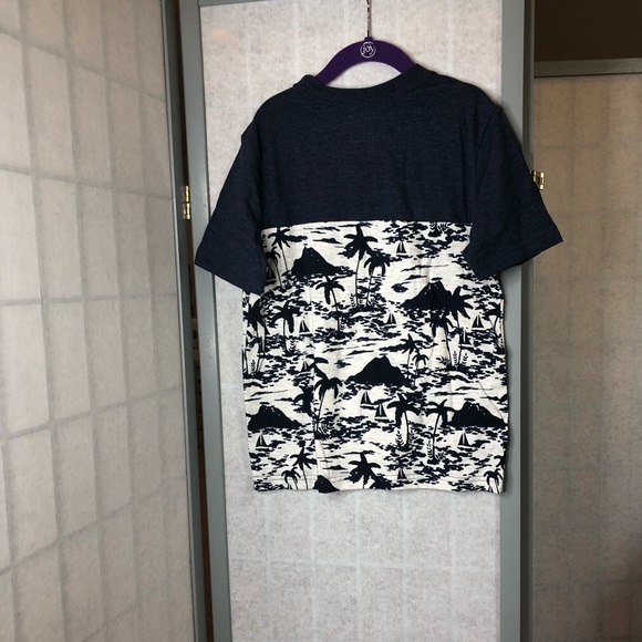 Boys tee shirt in denim blue & white - Picture 2 of 3